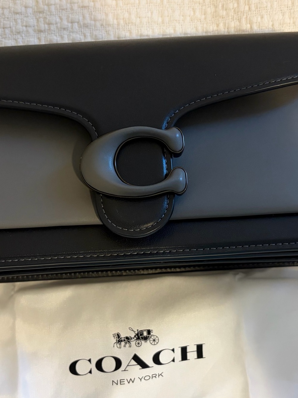 Coach Black Leather Tabby Crossbody with Signature 'C' Closure